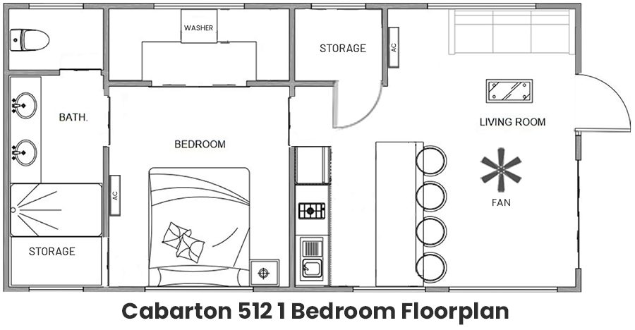 Cabarton 512 1 Bedroom Floor Plan