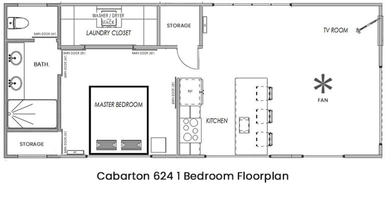 Cabarton 624 1 bed floor plan